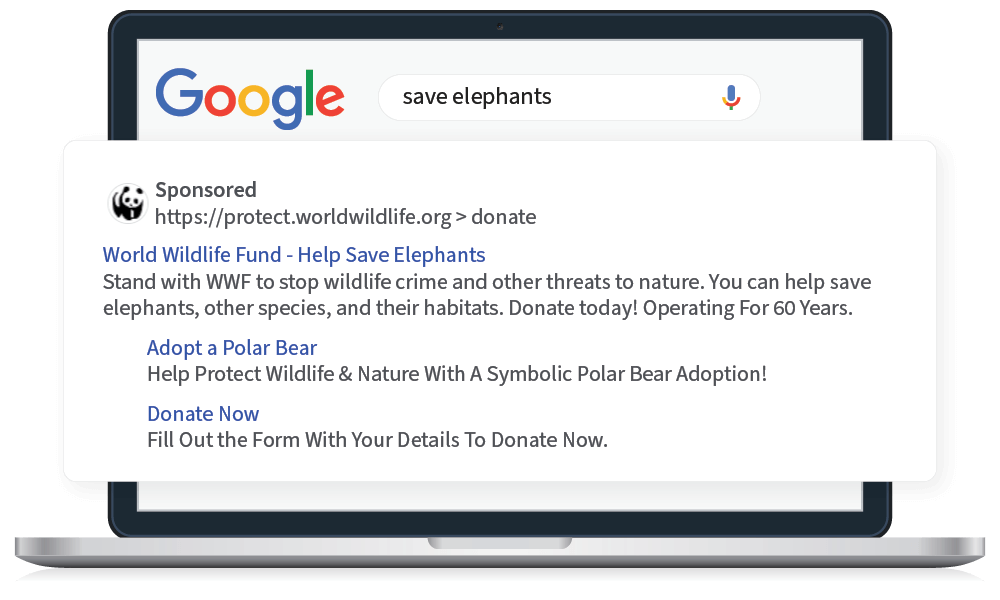 A Google Ad for the World Wildlife Fund